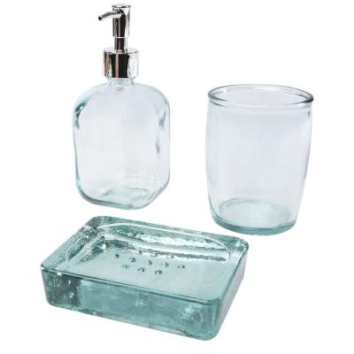 Image of Jabony 3-piece recycled glass bathroom set